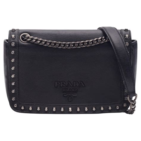 prada glace studded bag|PRADA Glace Calfskin Studded Crossbody Black.